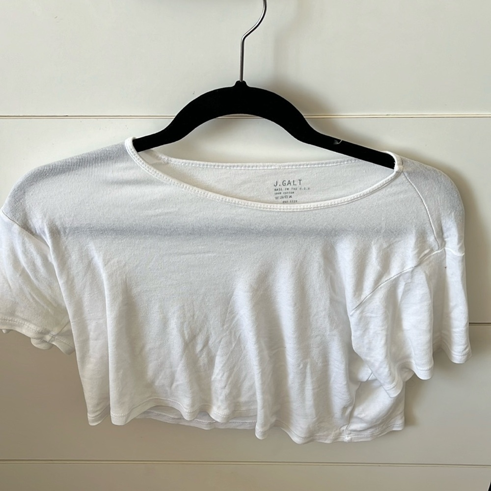 Brandy cropped white t shirt